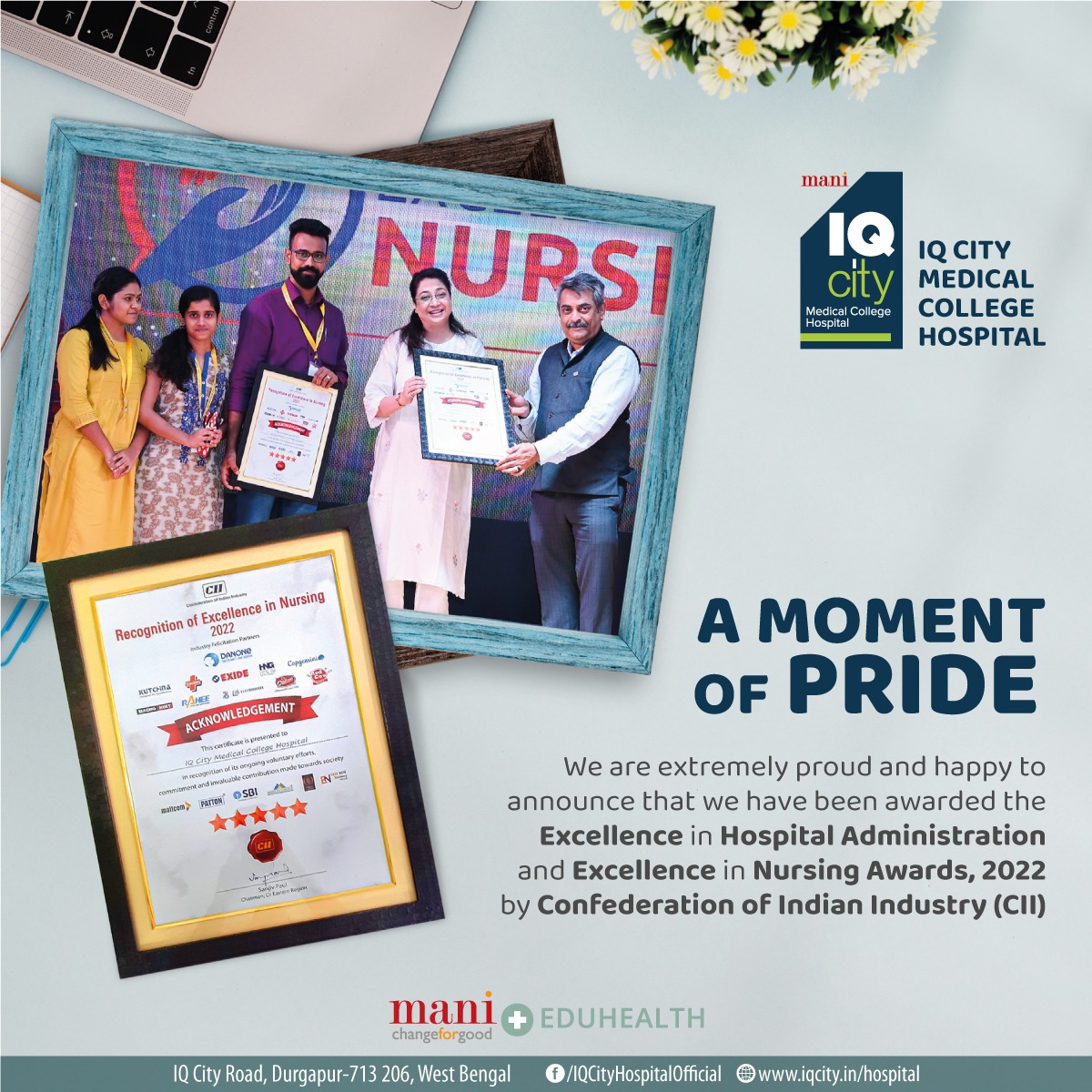 Recognition for Excellence in Nursing and Hospital Administration by CII 2022